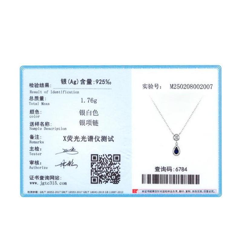 Women's Trendy Gift Rhodium Plated Link Chain Elegant S925 Sterling Silver New Water Drop Zircon Pendant Necklace
