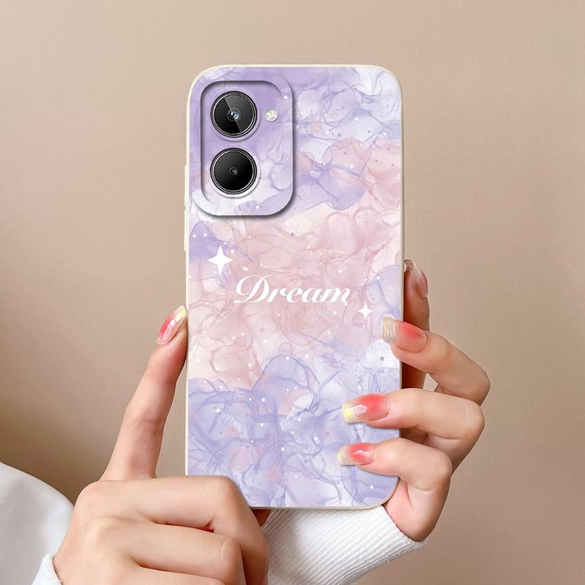 Для Oppo Realme 10 12 12X 11 11X C12 C15 C21 C21Y C31 Чехол для телефона Модный изящный узор с цветами Высококачественный противоскользящий чехол Для Oppo Силиконовый чехол