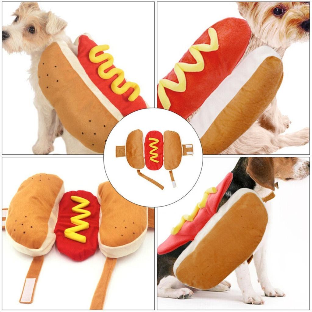 New Cozy and Adorable Stuffed Hot Dog Winter Pet Costume - Playful Apparel for Small and Medium Dogs - Funny Dachshund Party Cos