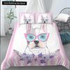 Мультяшный мопс King Queen Double Full Duvet Cover Lovely Ping Pet Animal Bed Set Cover Yellow Polyester Bed Cover