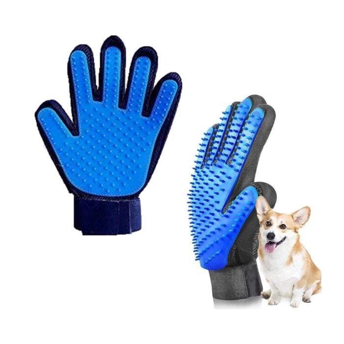 Grooming Glove - Blue - Silicone - Gentle Massage Tool