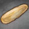 Mango Wood Handmade Wood Serving Tray Papaya Design Wood Tray, Oval