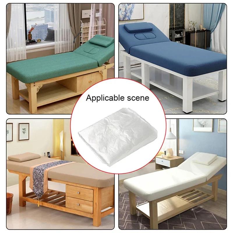 100 шт. одноразовые пластиковые чехлы для диванов, покрывала для спа-массажа, лечебные простыни, прозрачные простыни для красоты, водонепроницаемая пленка для кровати