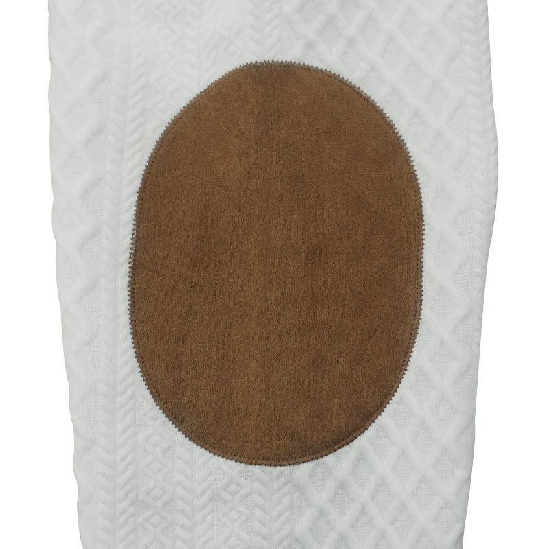 Men's Autumn/Winter Jacquard Knit Pullover Sweatshirt with Standing Collar and Leather Elbow Patches