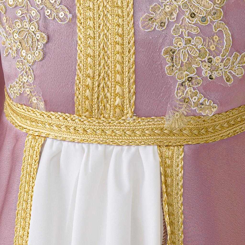 Тисненое пышное детское платье в ближневосточном мусульманском стиле для фестивалей и выступлений