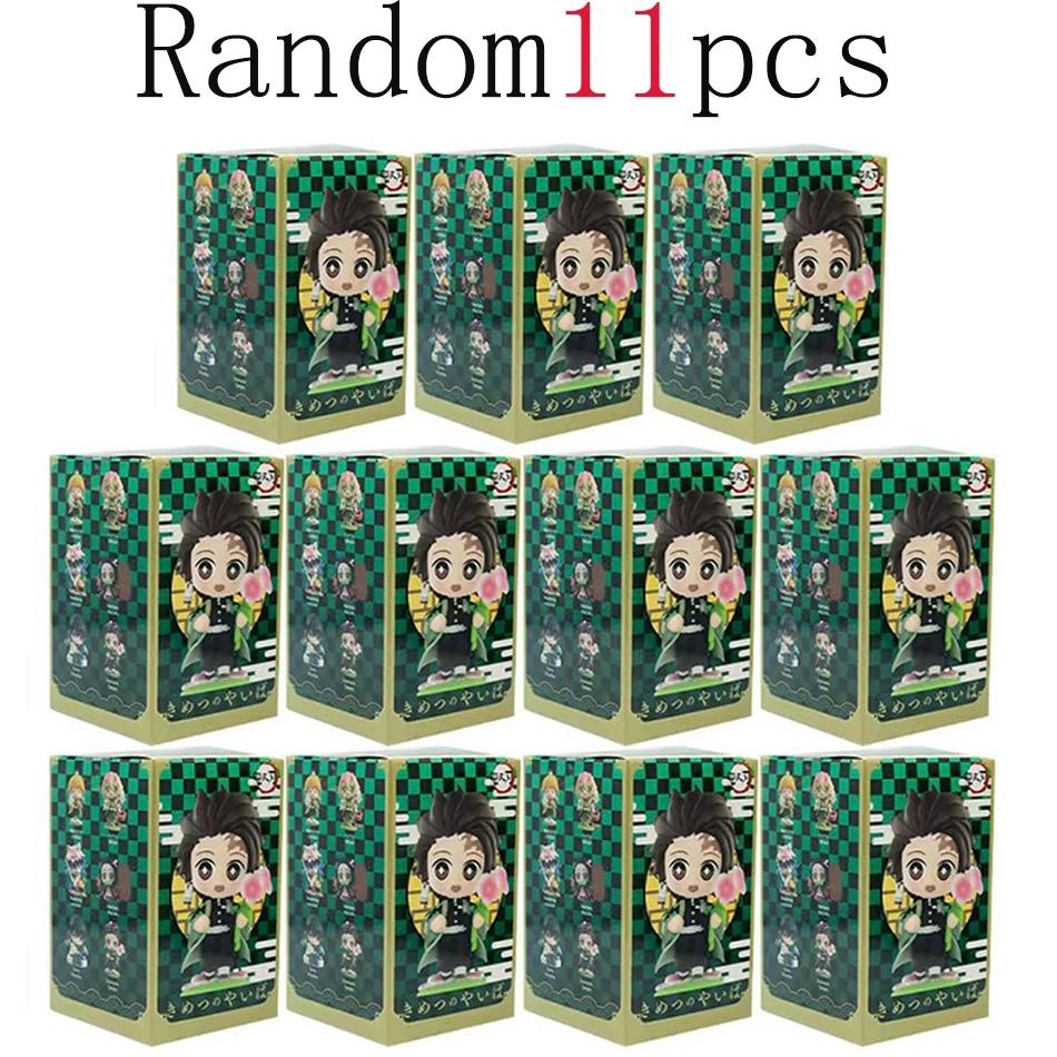 Demon Slayer Kimetsu no Yaiba Q Version Figure Blind Box Set 12 Styles Anime Character Collectible Model Doll Gift