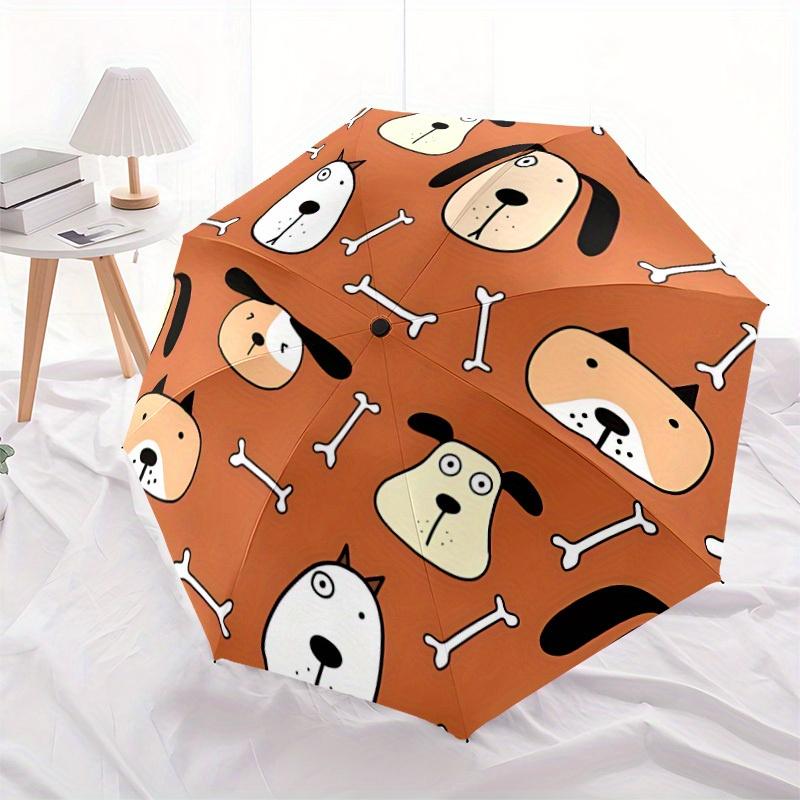 1 шт. Автоматический зонт-трость с кнопкой быстрого открытия/закрытия, с рисунком костей для собак, ветрозащитная конструкция, легкий портативный зонт для женщин и мужчин 6018
