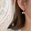 Girly Bow Ear Buckle Female Design Sense Exquisite Three-Dimensional Cute Sweet Personality Fashion Temperament Earrings Earrings