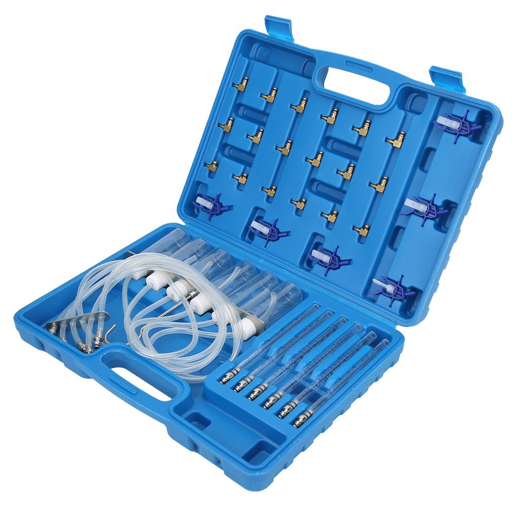 Diesel Flow Meter Adapter Set 6Cylinder Injector Detector Common Rail Leak Off Test Kit