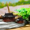 Miniature Pavilion Figurine Bonsai Nament Garden Decor Micro Landscape Statue Gazebo Model Zen Garden Supplies Yard Rockery