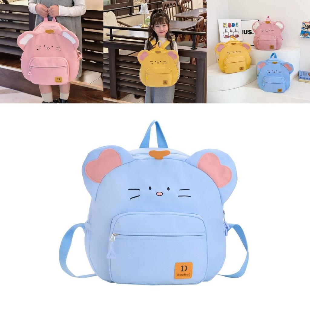 Cute Cartoon Cat Backpack For Kids Large Capacity Durable Nylon School Bag For Ages 3 To 4 Years