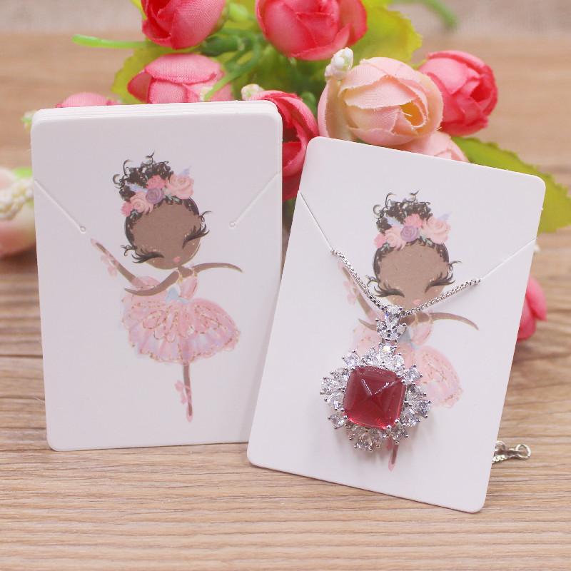 Zerong 50 шт. цветочных сережек и ожерелий, демонстрационные карточки, картонный набор ожерелий, кулон, упаковка, бирка, карточка 5x7 см