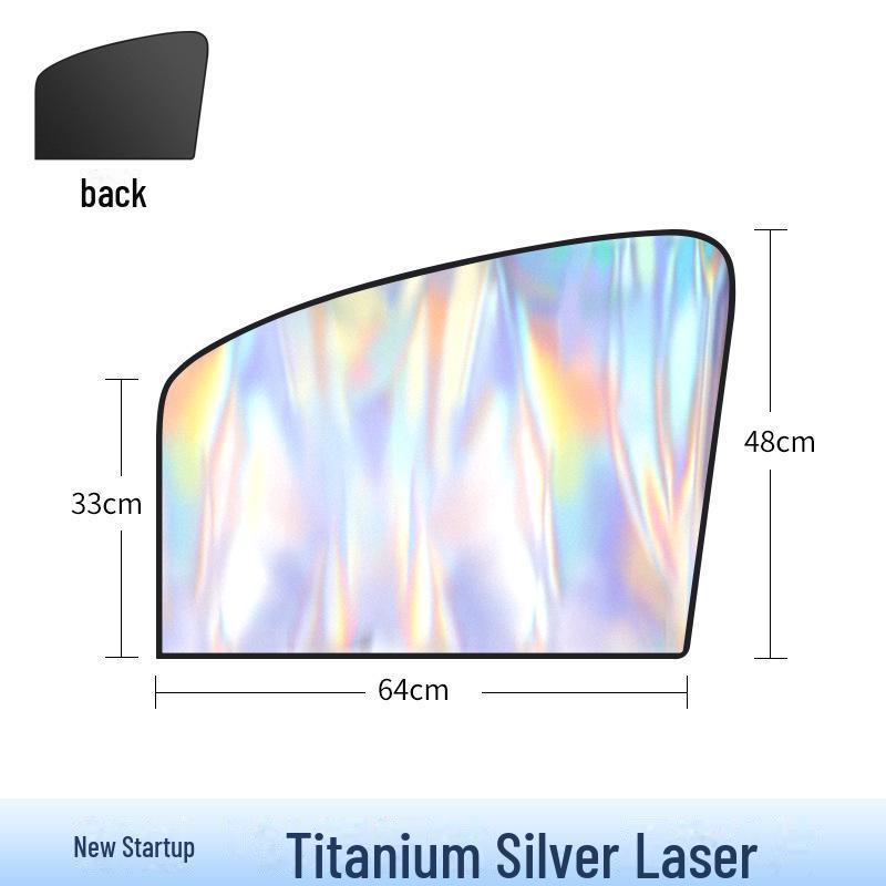 Солнцезащитный козырек для автомобиля с лазерным эффектом цвета «титан-серебристый»: Магнитная штора для теплоизоляции и конфиденциальности