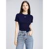 2025 Summer New Arrival Slim Looking Cotton Base Shirt Women's Fashion All-Match Minimalist Letter Short-Sleeved T-shirt Women's Shirt Fashion