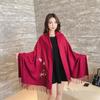 Hand-embroidered Scarf Women Increase All-match Keep Warm Long Shawl Outer Cape Soft Fabric Spring Autumn
