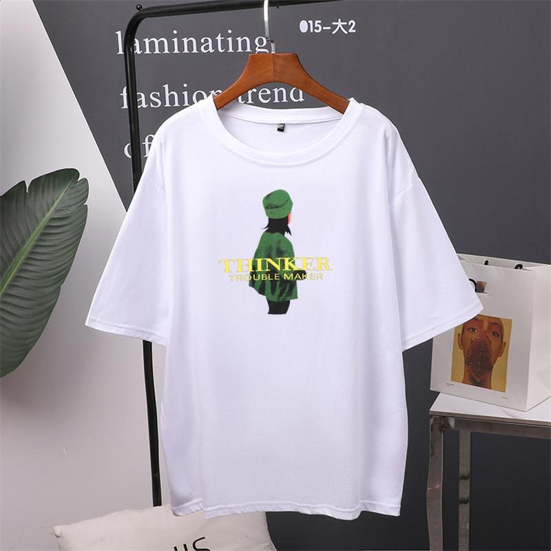 2024 летняя зеленая шляпа для девочек, женская футболка, новые летние хлопковые футболки большого размера с принтом, мягкая женская одежда, топы