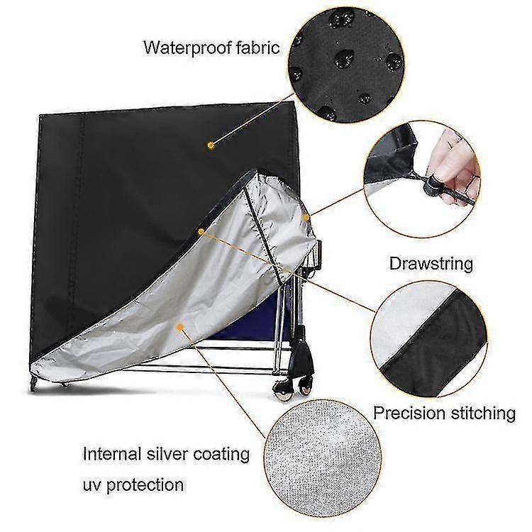 Protective Cover, Oxford Cloth Table Tennis Table Cover 165 X 70 X 185 Cm Water And Uv Resistant.