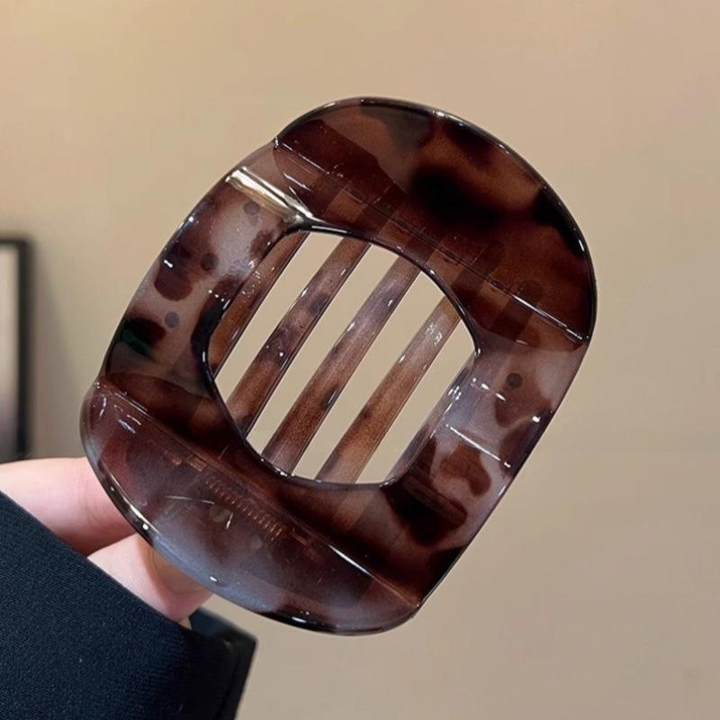 New Korean Acetic Acid Hair Clip Hair Accessories Women's Spoon Clip Spring Clip Leopard Hair Clip Top Clip Simple Headpiece