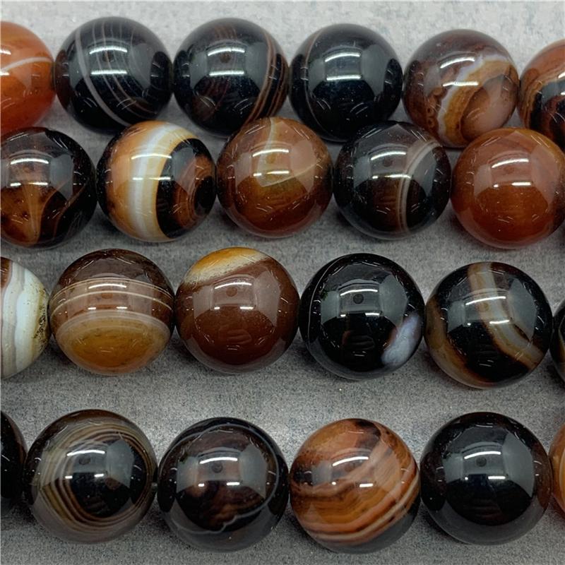 Natural Gemstone Stone Striped Agate Beads DIY Bracelet Jewelry Accessories