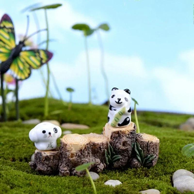 1pcs Model Tree Stump Bridge DIY Mini Resin Fairy Tale Garden Dollhouse Aquarium Succulent Animal Miniature Landscape Decoration