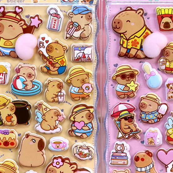 3D Пухлые Наклейки Панда Кролик Медведь Животное Сквиши Наклейки для Детей Милые Наклейки Пузырьки для Поделок Декор для Чехла Телефона