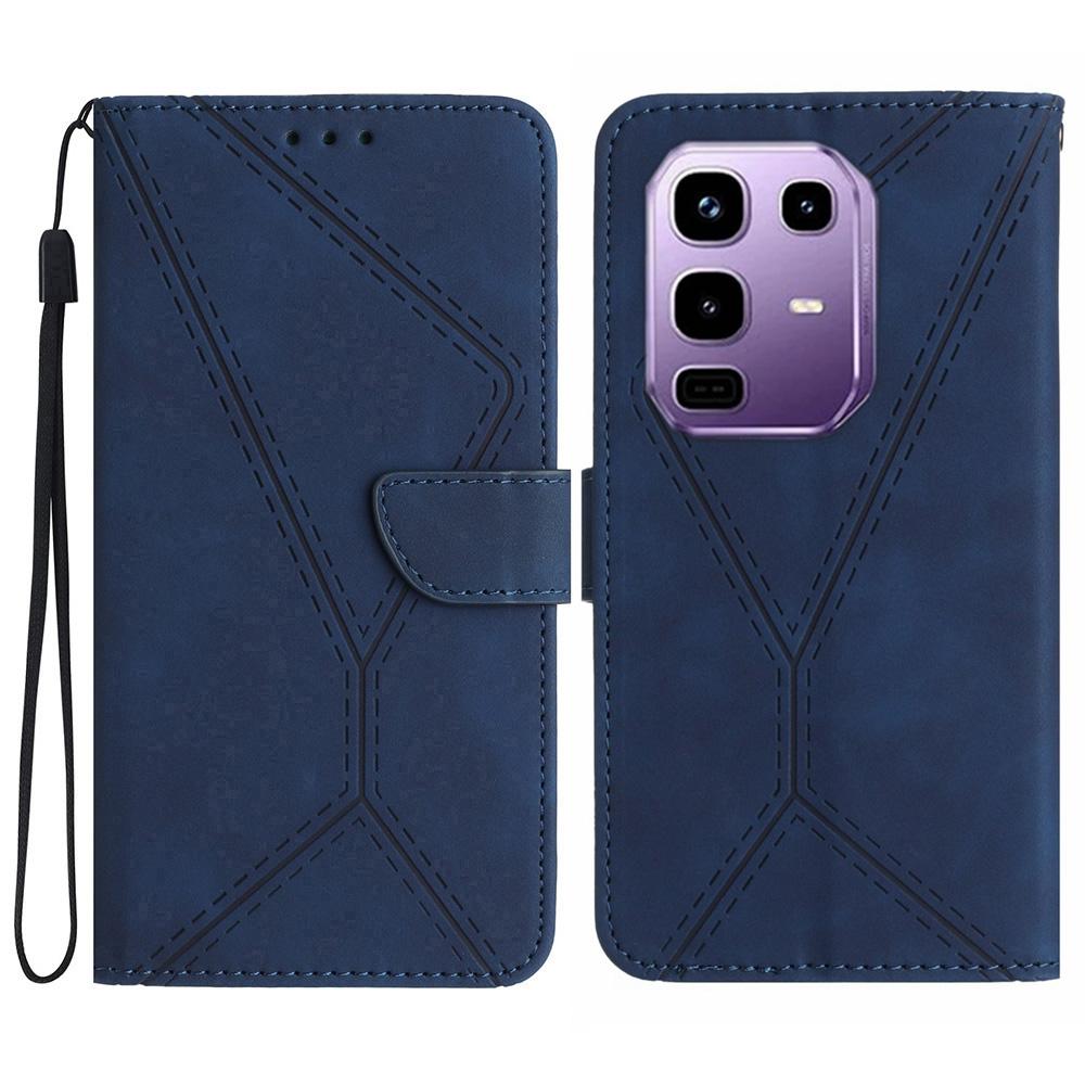 For Infinix Note 50x 5G Case Skin Touch Lines Imprinted PU Leather Flip Phone Cover