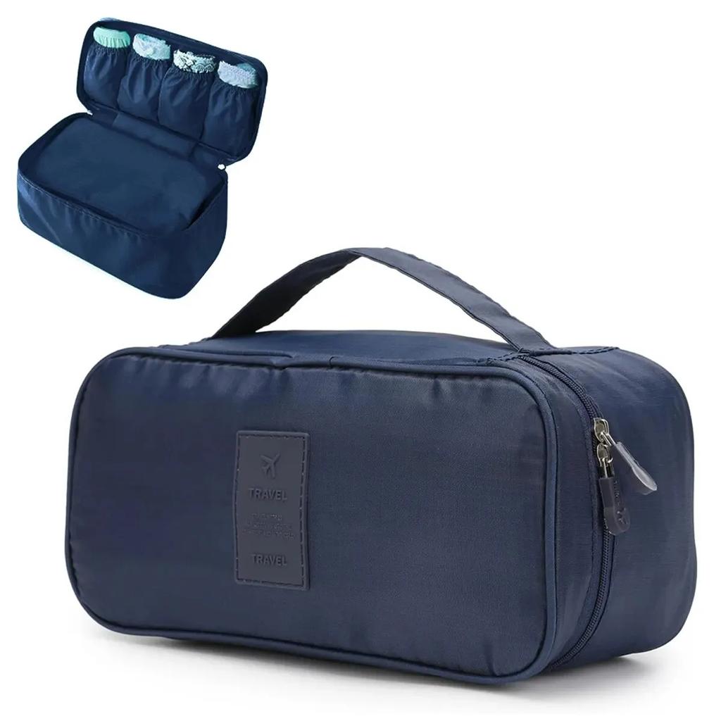 Portable Travel Organizer Bag - Multi-Function Underwear & Bra Storage, Toiletry Cosmetic Case for Outdoor Trips