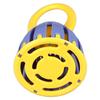 Handled Cage Bell Babies Rattle Orff Plastic Kids Music Percussion Instrument Toy W213 Yellow and Purple