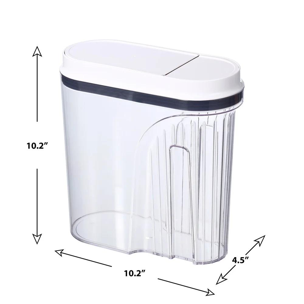 Герметичный контейнер для хлопьев с удобным носиком для насыпания, крышкой pop-up, не содержит BPA, прочная банка для хранения продуктов, можно мыть в посудомоечной машине, управление одной рукой