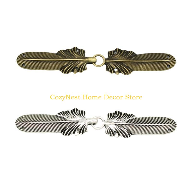 92MF Feathered Alloy Cardigan Button Antique Sweater Button Pin Sweater Shawl Fasteners Button for Cardigan Shawl Decoration