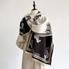 Women Luxury Warm Cashmere Poncho Shawl Scarves Zebra Print Thick Pashmina Winter Blanket Wrap Casual Hijab Stole Scarf