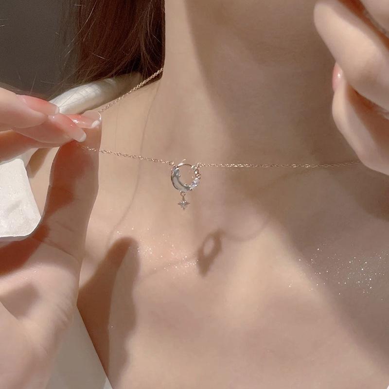 Роскошное ожерелье со звездами и сердцем из горного хрусталя, модное очаровательное колье-цепочка на ключицы, кулон для женщин и девочек, вечерние свадебные украшения