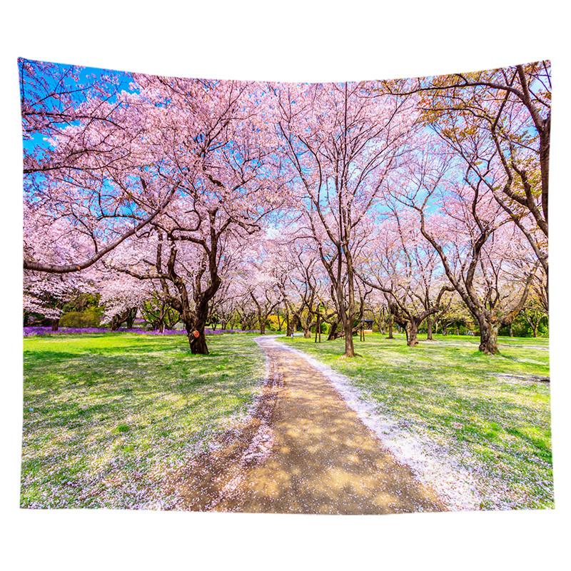 Красивый красный принт большого дерева, настенный гобелен с вишневым цветом, настенный гобелен в стиле бохо, настенный гобелен с мандалой, декоративный гобелен