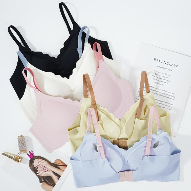 Бесшовное женское нижнее белье, волнистое, без стального кольца, маленькая грудь, регулируемый маленький удобный тонкий верхний бюстгальтер