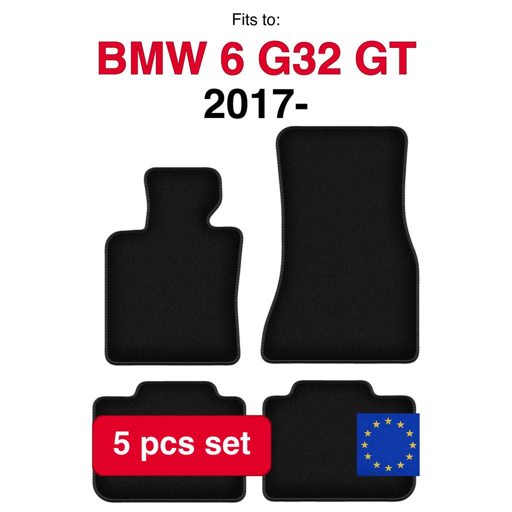 Basic Velour Car Mats, For Bmw 6 G32 Gt Gran Turismo (2017-)