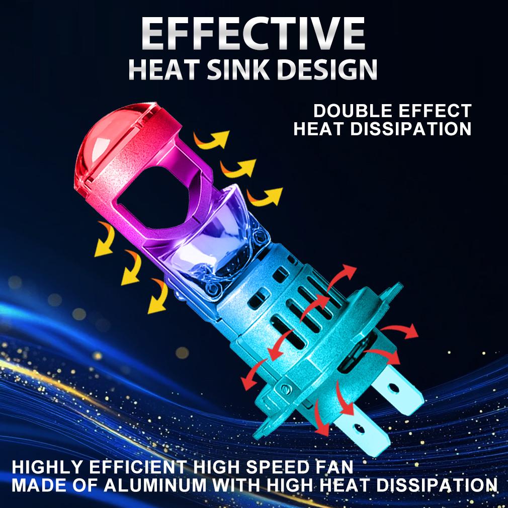 2 шт. Светодиодные линзы-проекторы H7 для фар H4 Canbus Автомобильные и мотоциклетные фары Мини Беспроводные Turbo 40000 лм Автоматическая противотуманная фара Plug&Play Фара 6500K Белый