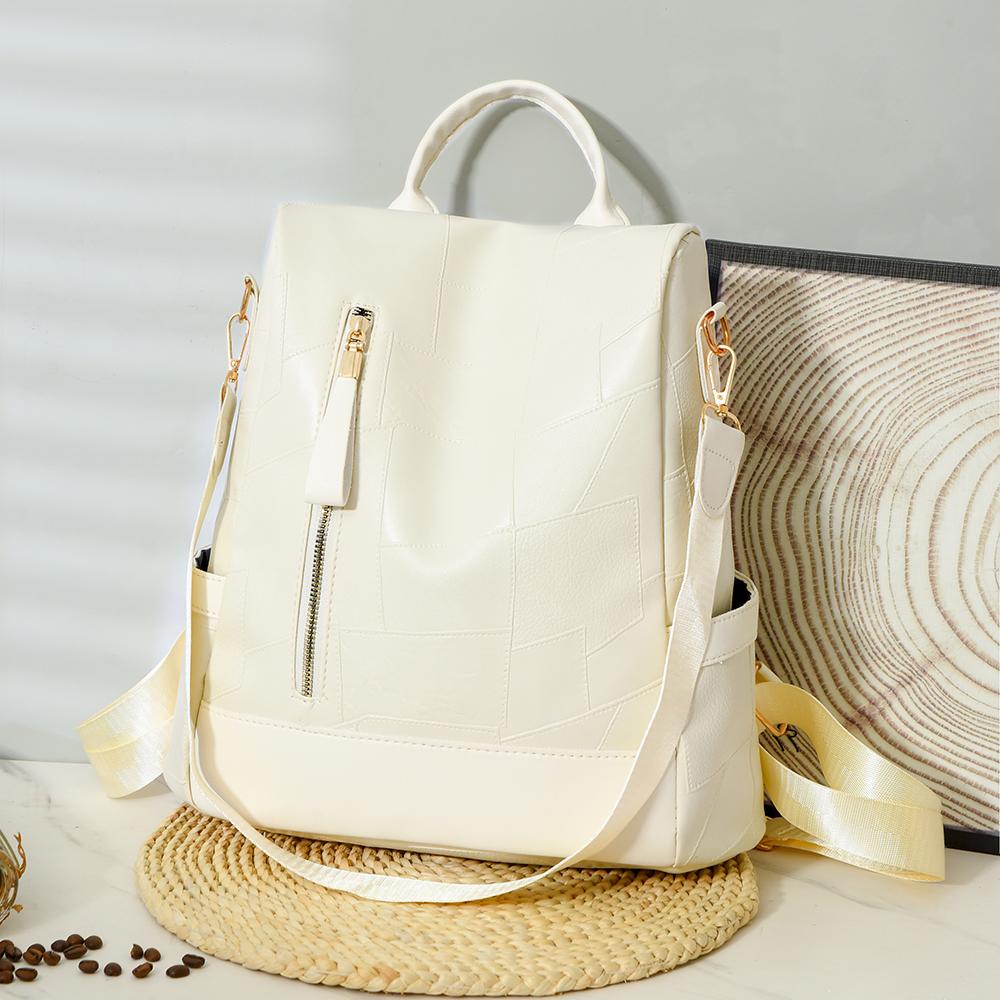 Женский мягкий кожаный рюкзак большой емкости с защитой от кражи для путешествий и поездок на работу