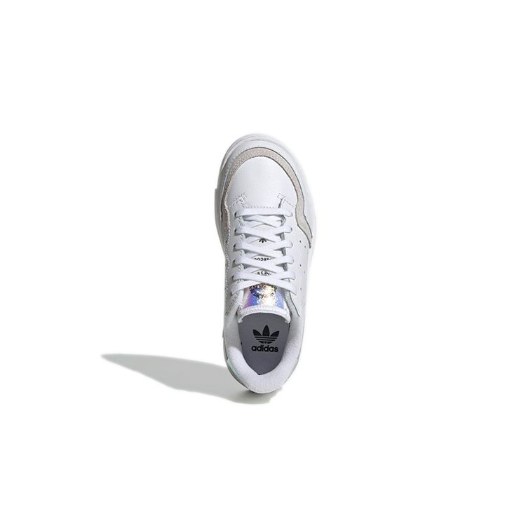 Adidas Originals Super Court Повседневные Нескользящие Амортизирующие Прочные Поддерживающие Низкие Детские Кроссовки Детские Кроссовки Белый Серый EG9080