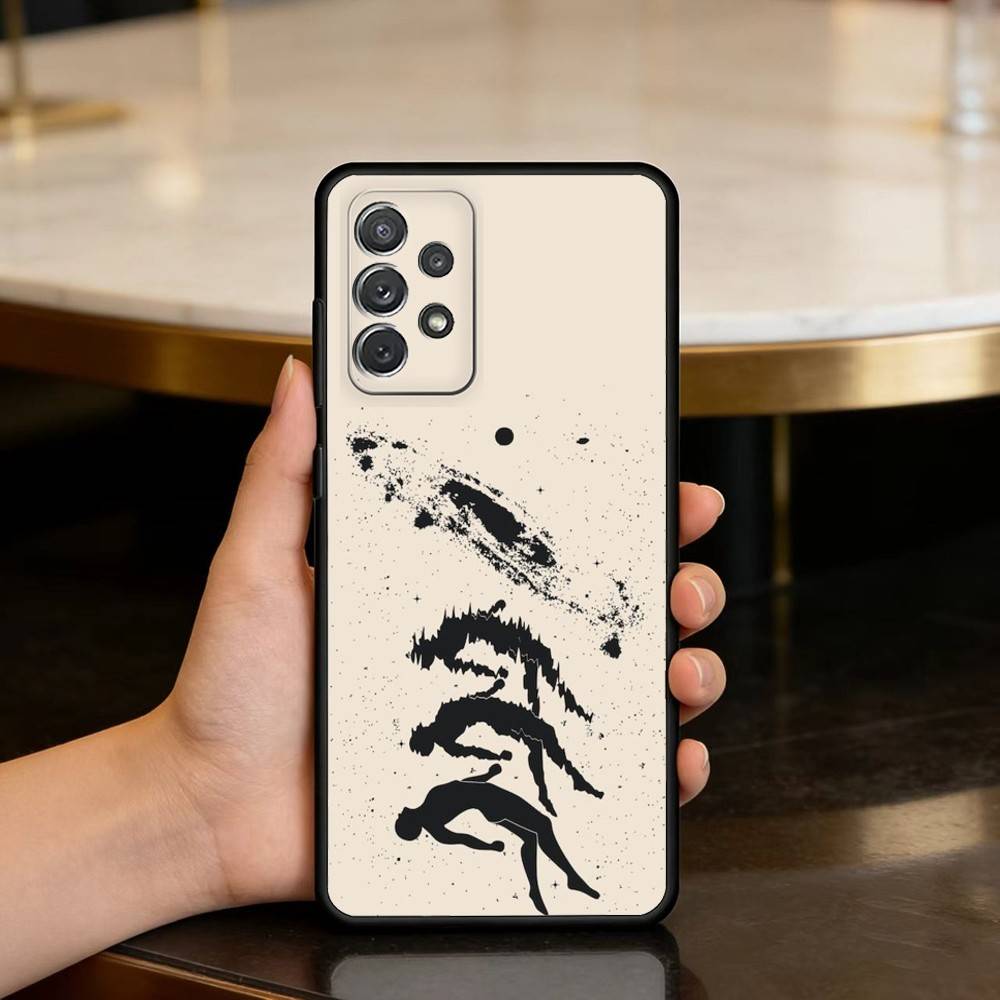 S-Сюрреалистичный F-Фигура A-Искусство Чехол для Телефона Для Samsung Galaxy A73,A72,A71,A70,A53,A52,A51,Мягкий Силикон Черный Чехол