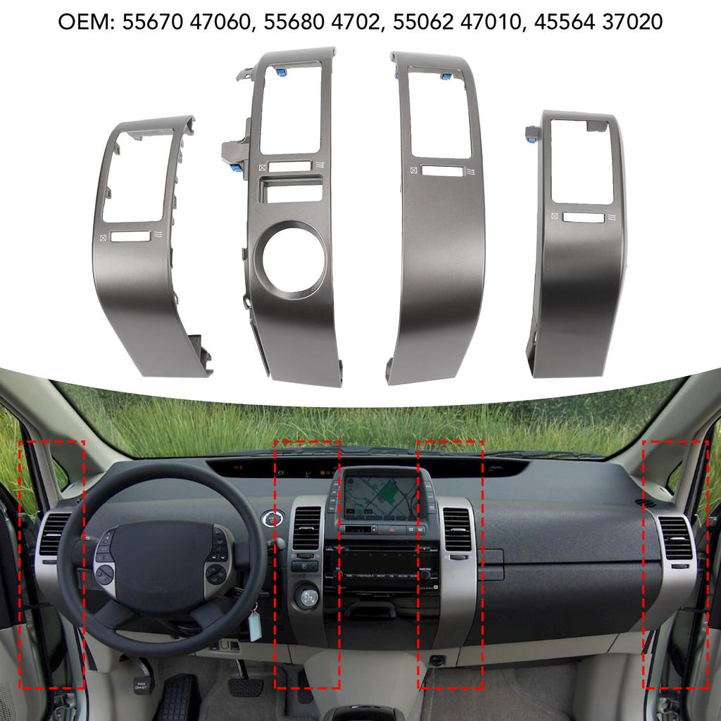 Dash AC Air Vent Trim Long Lifespan Center Dash Air Vent Panel Decorative 45564 37020 Scratch Resistant for  2004‑2009