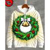2026 Autumn/Winter Christmas Collection Men's Hooded Sweatshirt Fashion Gingerbread Man 3D Print Funny Santa Claus