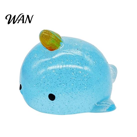 Animal Pinch Toy Mini Glitter Squeeze Toy, Whale Hedgehog Dolphin Crab Rabbit TPR Stress Ball Anxiety Relief Stretchy Ball, Party Favors Portable