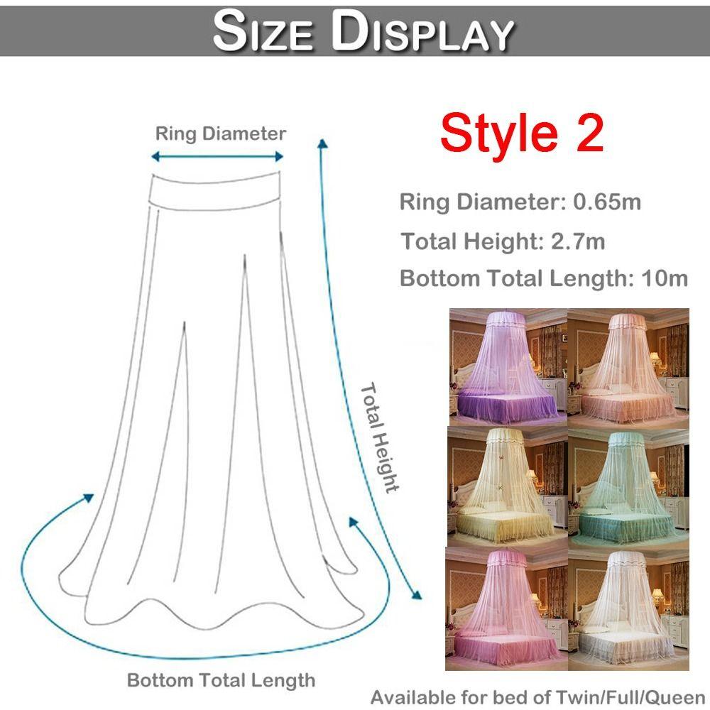 Luxury Pleated Lace Mesh Dome Queen Size Bed Canopy Mosquito Net Bedding Article Bed Tent