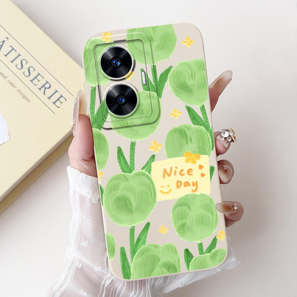 Для Realme C55 Элегантный Чехол из Мягкого Силикона с Печатью Для RealmeC55 Narzo N55 4G RMX3710 Защита Камеры Ударопрочные Чехлы для Телефона
