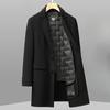 Men's Double-sided Woolen Coat Medium Suit Collar Business Casual Down Take-off Liner Woolen Jacket Large Size