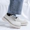 Белые мужские туфли на толстой подошве Модный классический минималистский стиль Модные туфли для отдыха на свежем воздухе Вечеринка Свадебные туфли жениха высокого качества