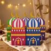 12Pcs Paper Ramadan Kareem Box Moon Castle Pattern Moon Lantern Box  Home Decoration