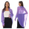 Womens Casual Long Sleeve Sun Protection Tops Open Front Chiffon Wraps Pleated Shawl Cover Ups Beachwear