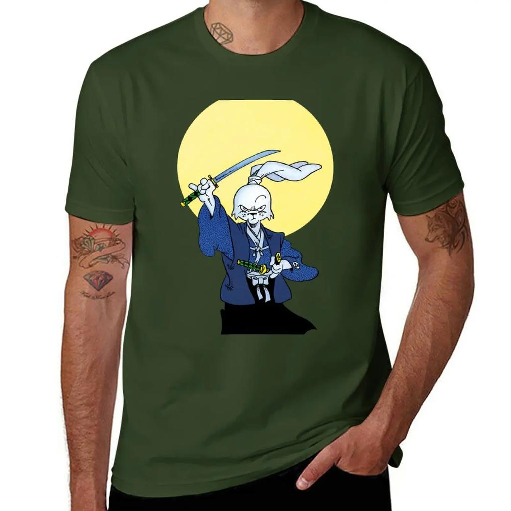 Usagi Yojimbo Usagi Rabbit Samurai Moon Katana Sword Kimono Ronin Miyamoto Usagi Stan Sakai Japan Edo Era E Tshirt