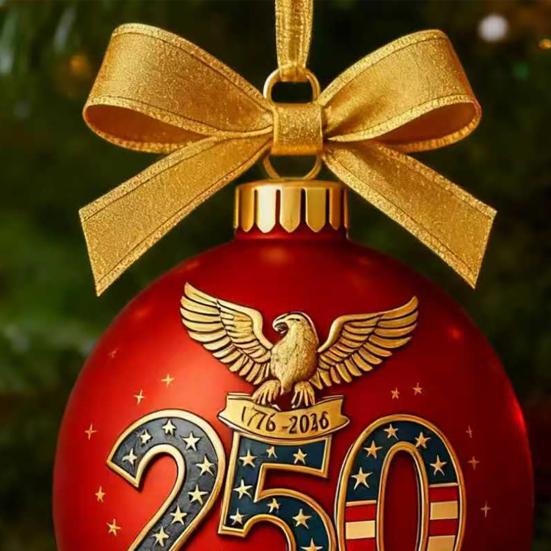 United States 250th Anniversary Ornament 250th Anniversary Acrylic Christmas Ball Ornament Patriotic Christmas Tree Hanging Decor
